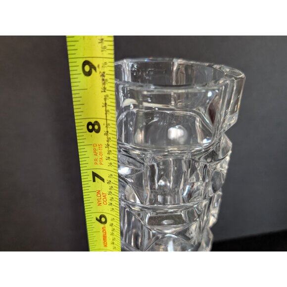 cristal D'Arques Cut Glass Crystal Vase 8 Inch Tall Clear Textured Design - Picture 5 of 5